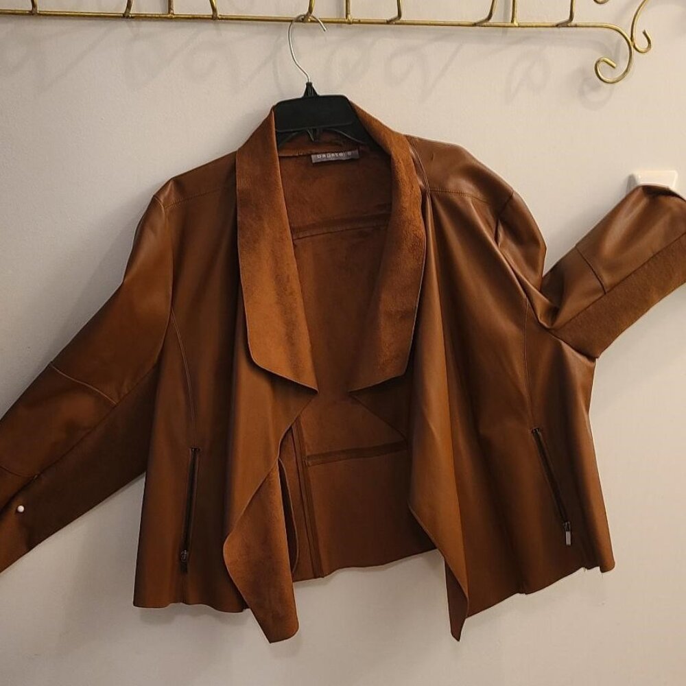 BAGATELLE Faux Suede Jacket size 3X gorgeous tobacco color